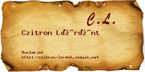 Czitron Lóránt névjegykártya